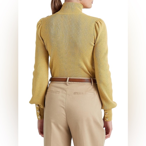 NWT Ralph Lauren Metallic Button-Trim Mockneck Sweater. - Picture 6 of 7